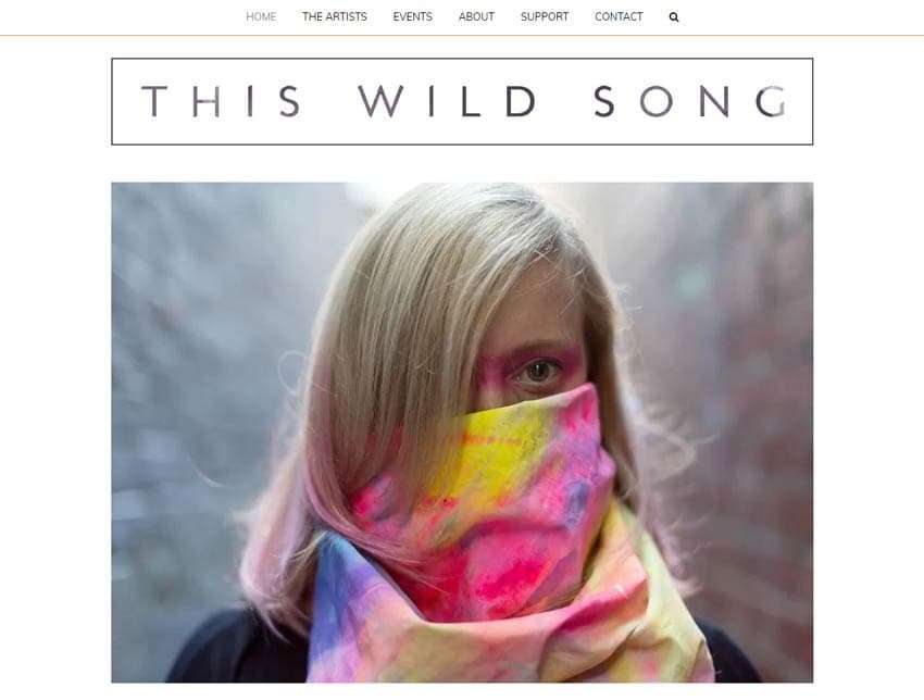 This Wild Song website Home page on Desktop. Design and Wordpress website build by Birdhouse Digital