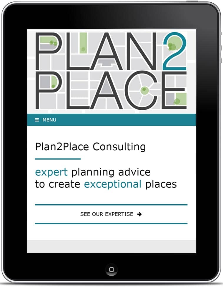 Plan2Place website, design and Wordpress build by Birdhouse Digital