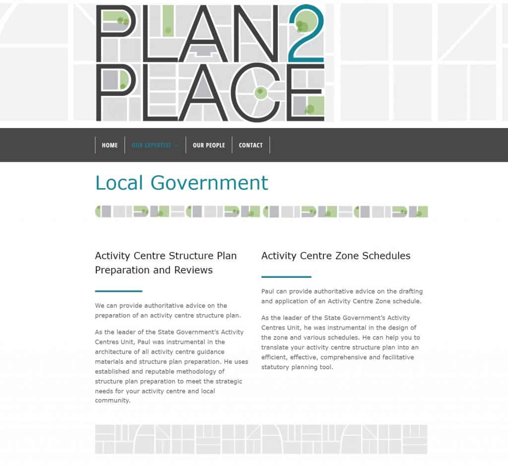 Plan2Place website, design and Wordpress build by Birdhouse Digital