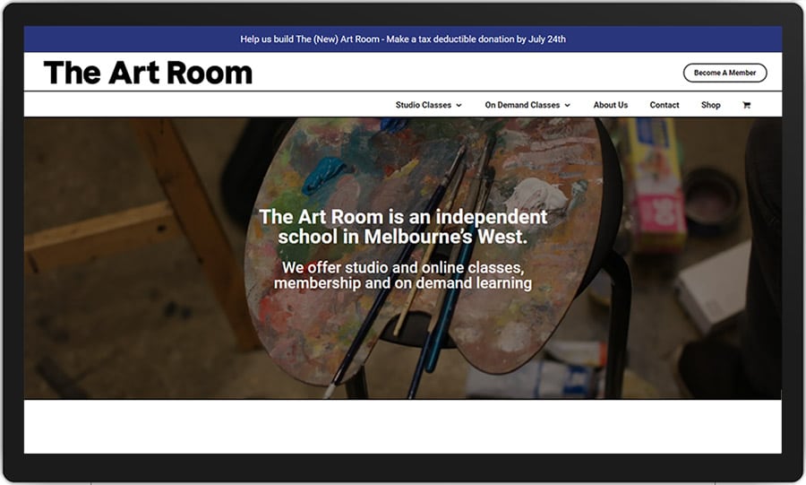 The Art Room website homepage