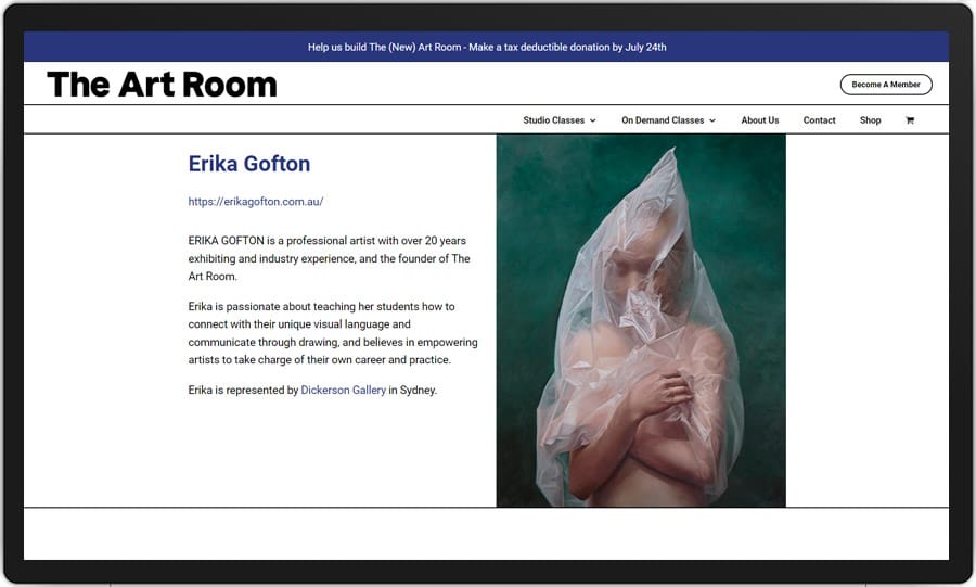 The Art Room website teacher page