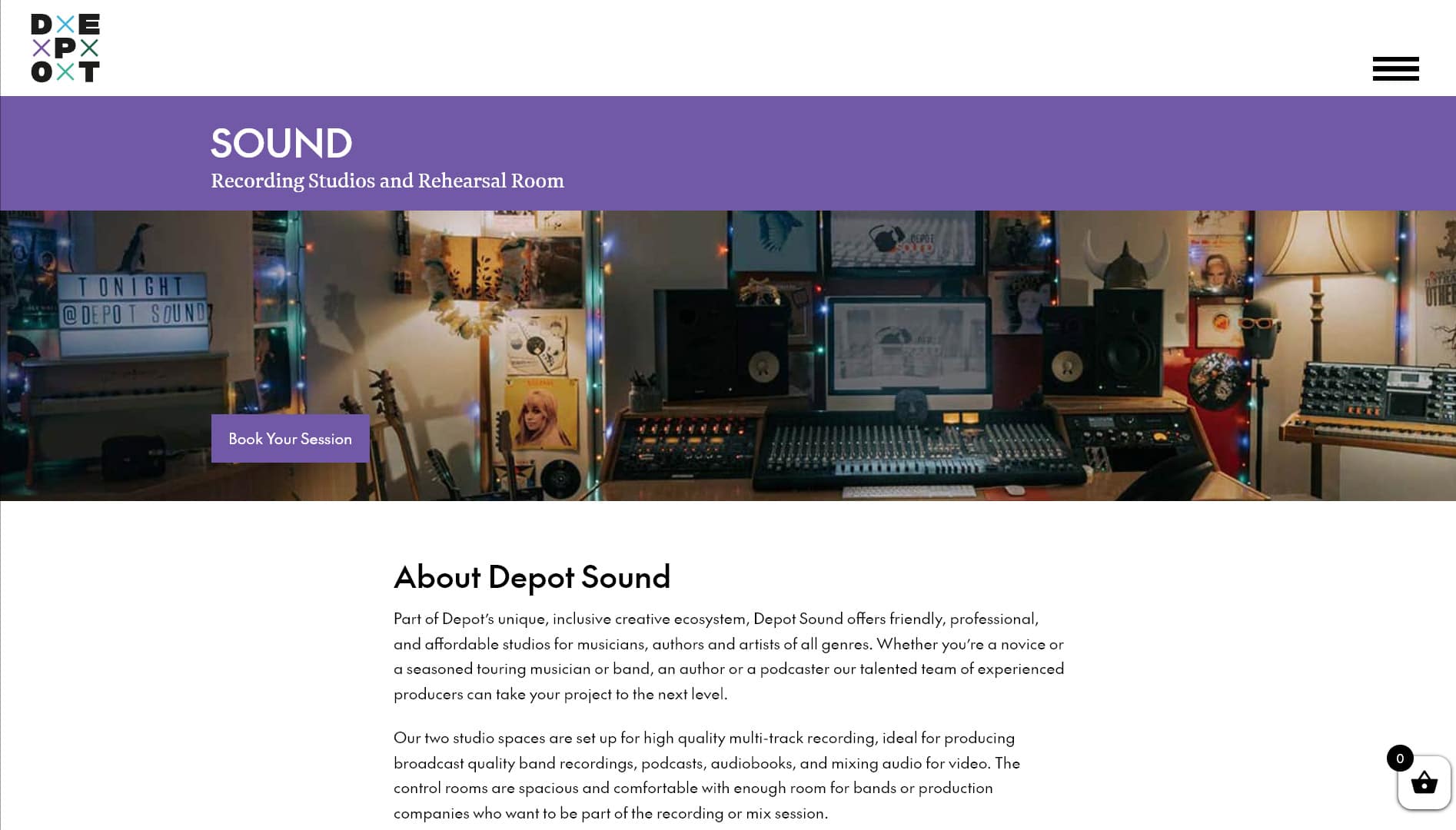DEPOT website: DEPOT Sound page