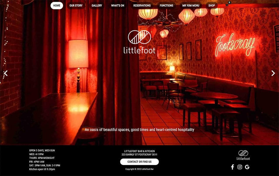Littlefoot website: homepage on desktop